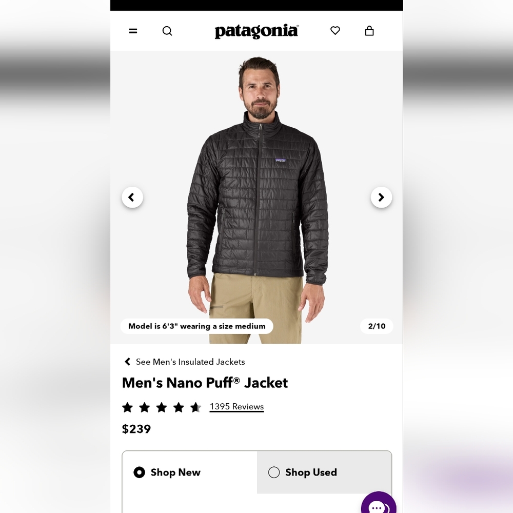 Patagonia Men's Nano Puff Jacket NwoT